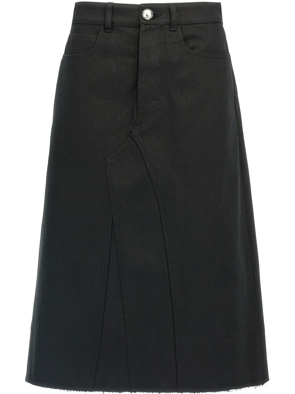 Shop Jil Sander Denim Midi Skirt In Black