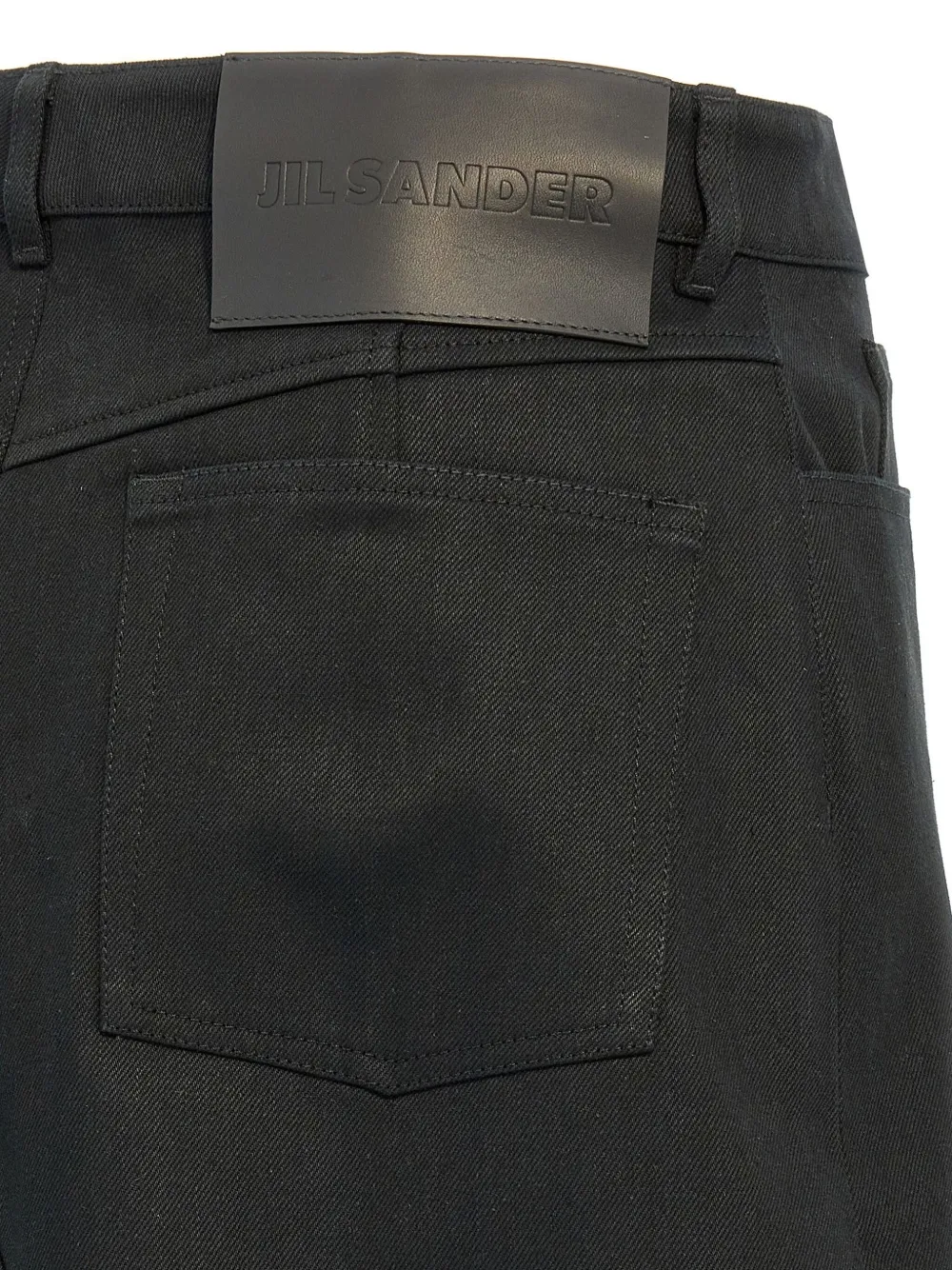 Shop Jil Sander Denim Midi Skirt In Black