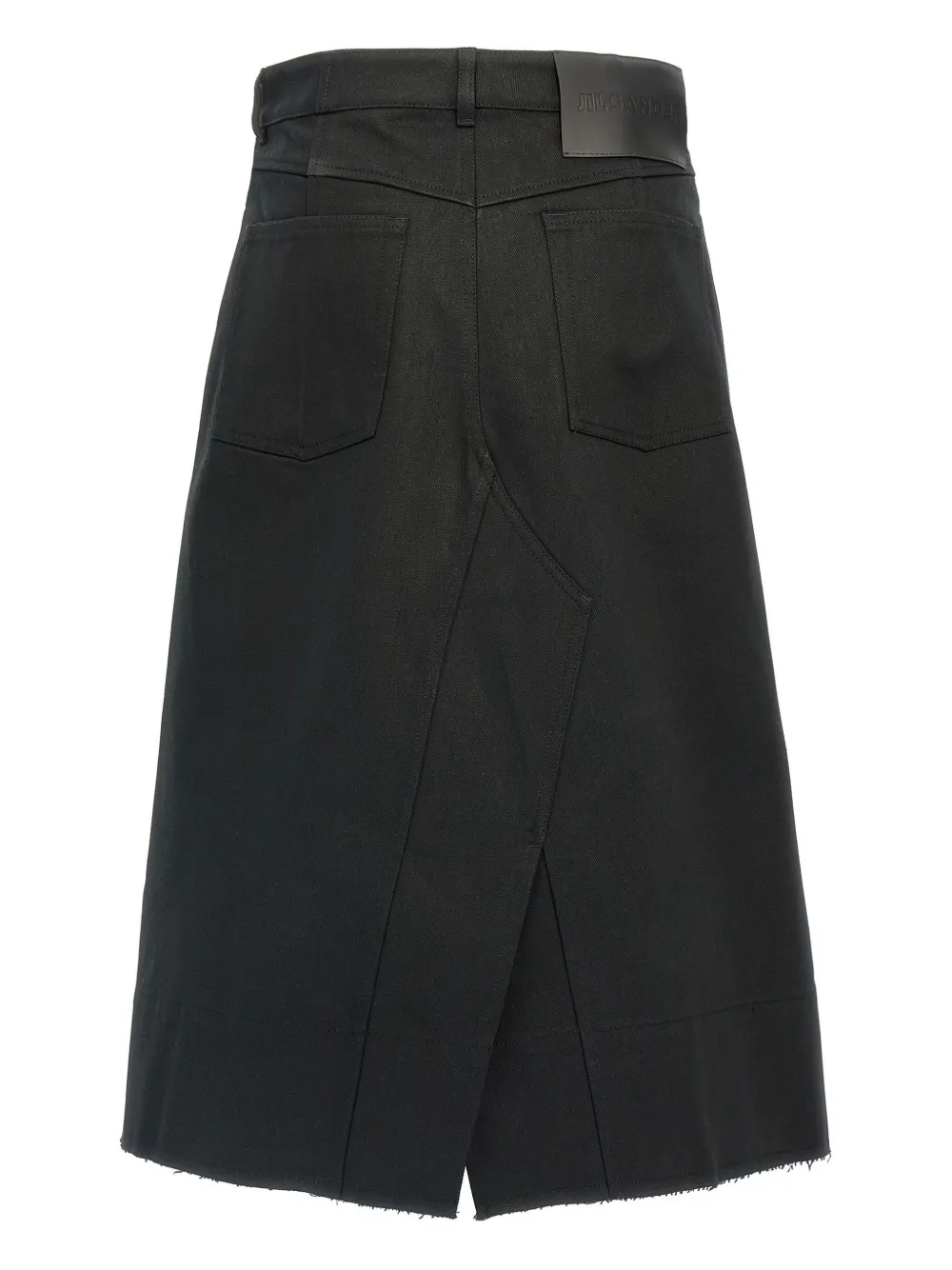 Jil Sander denim midi skirt - Zwart