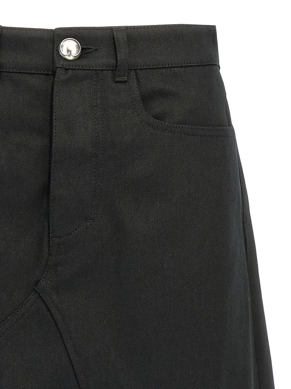 Shop Jil Sander Denim Midi Skirt In Black