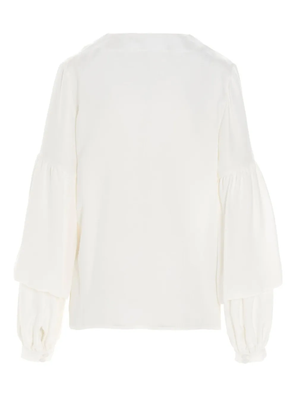 DI.LA3 PARI' puff-sleeve silk blouse - Wit