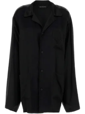 Maison Margiela long-sleeve Silk Shirt | Black | FARFETCH