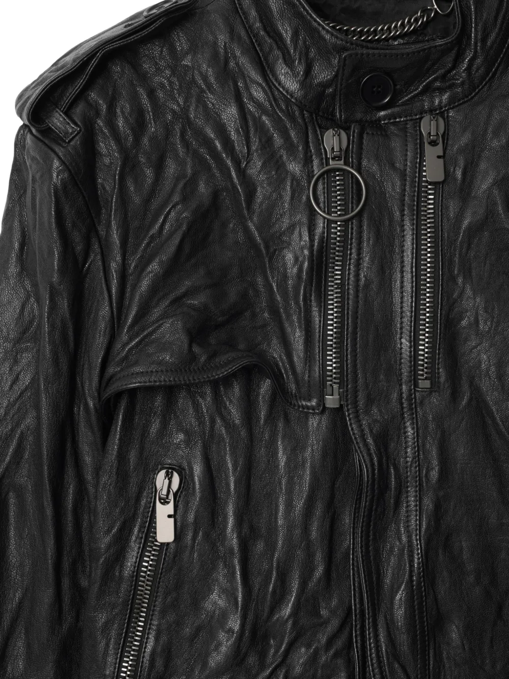 Burberry Leren bikerjack Zwart