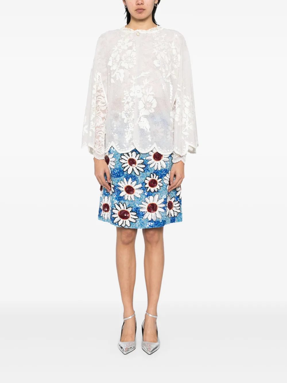 Ashish Blouse met pailletten - Wit