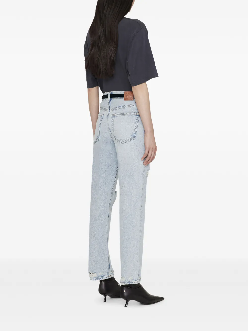 Shop Anine Bing Avi T-shirt In Grey