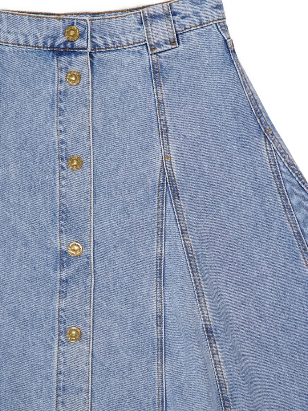 Shop Zimmermann Denim Flared Skirt In Blue