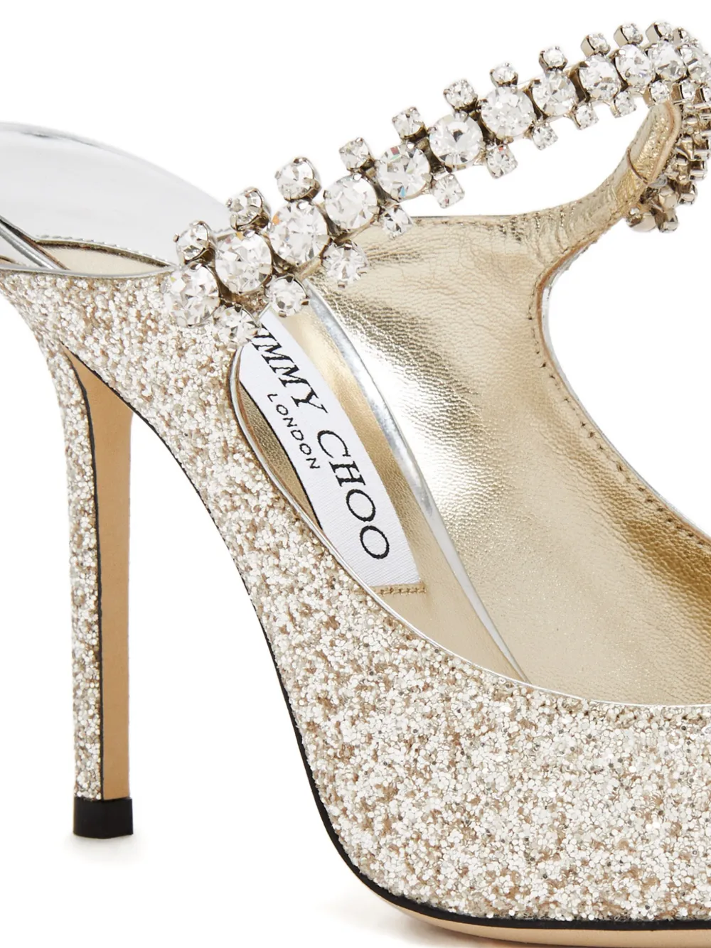 Jimmy Choo Bing sparkle crystal mules Goud