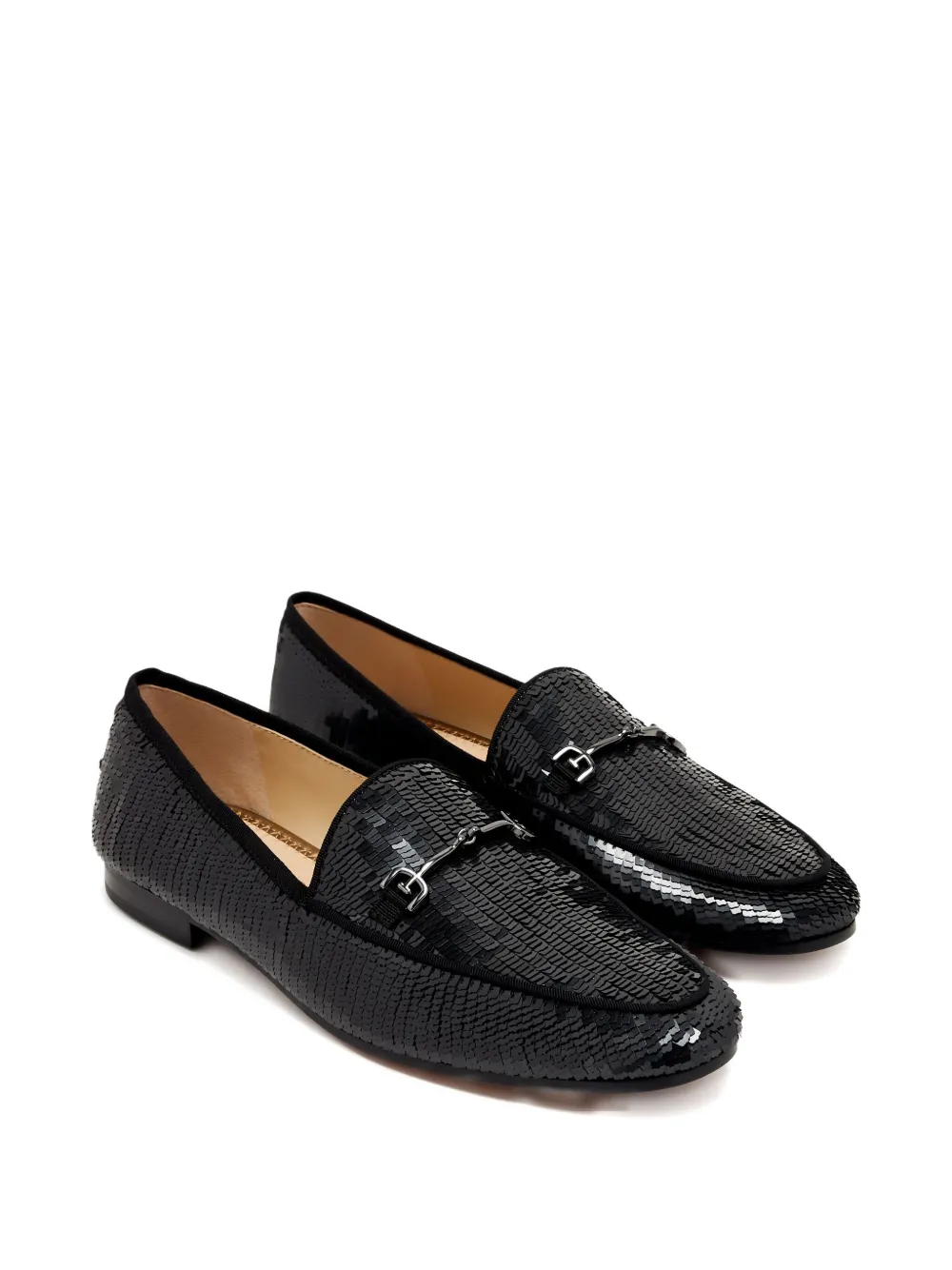 Sam Edelman sequined horsebit loafers - Zwart