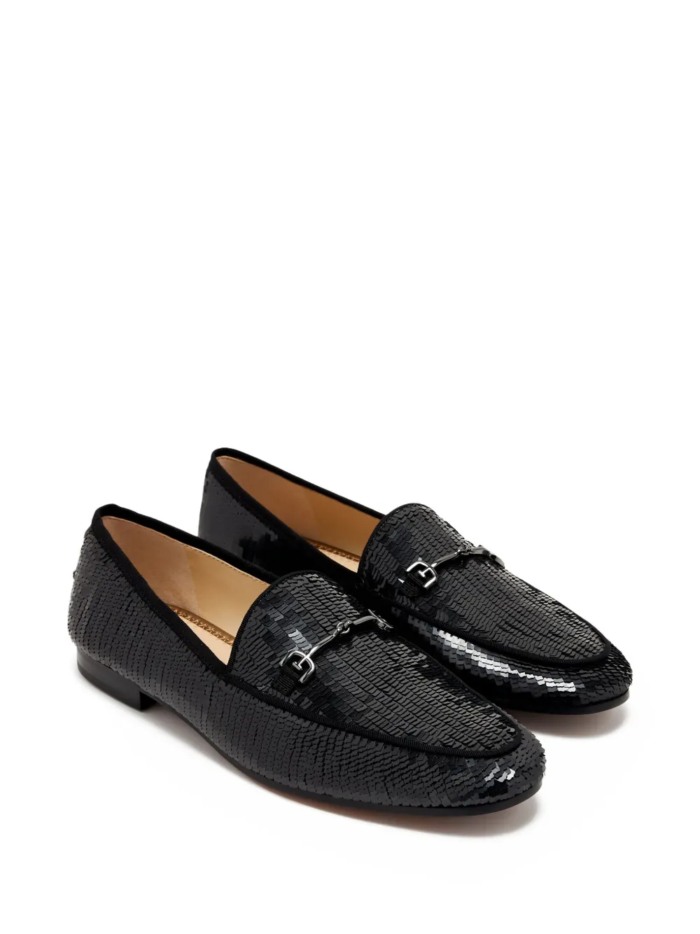 Sam Edelman sequined horsebit loafers Black