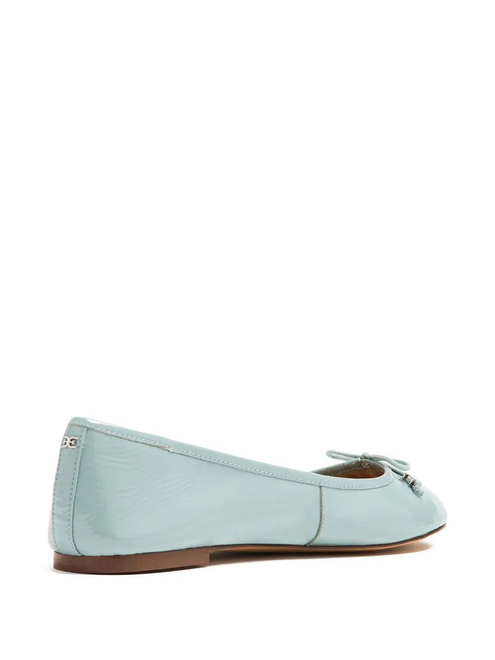 Sam Edelman Felicia bow-embellished patent-leather ballet flats Blue