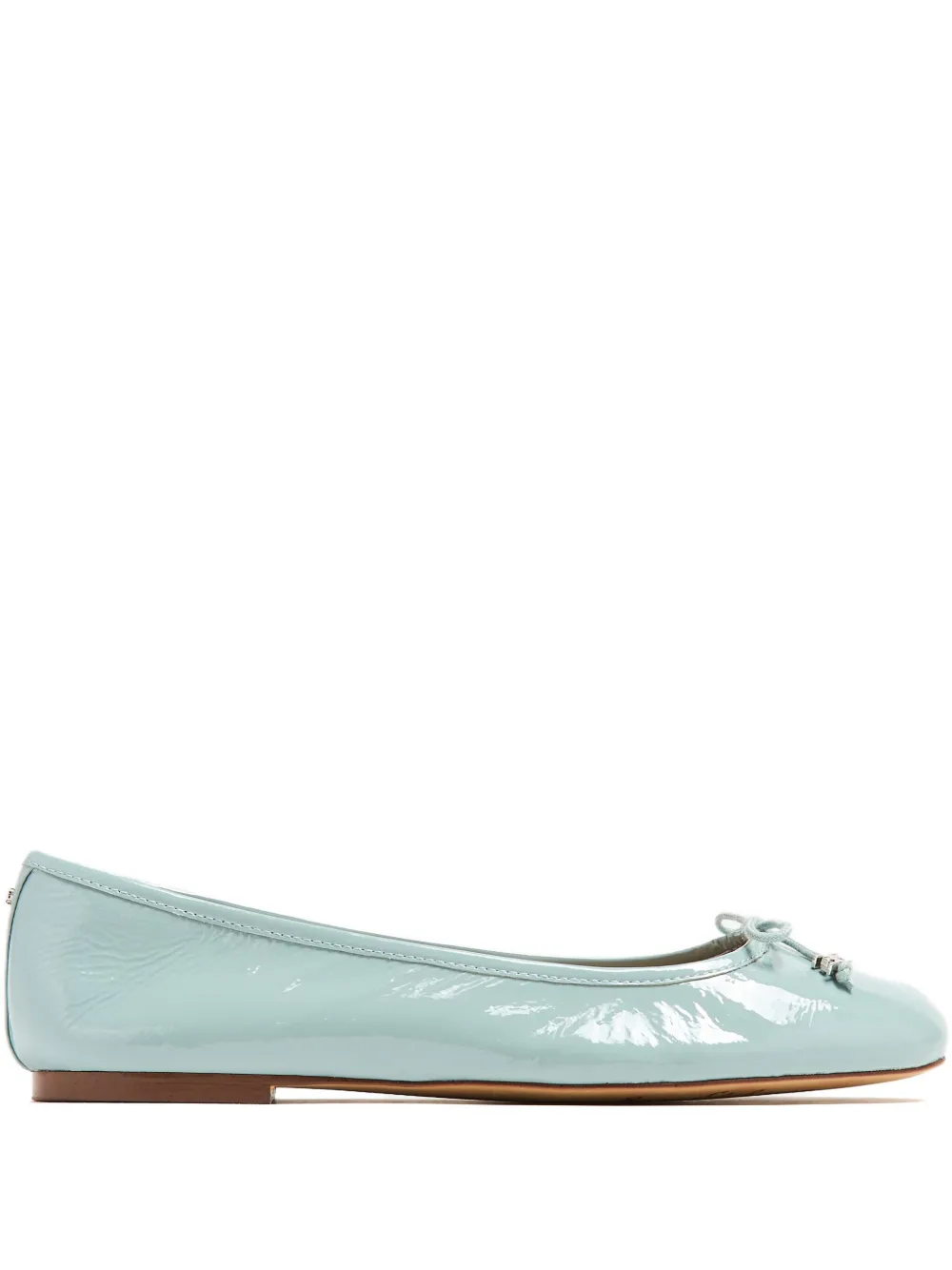 Sam Edelman Felicia bow-embellished patent-leather ballet flats Blue