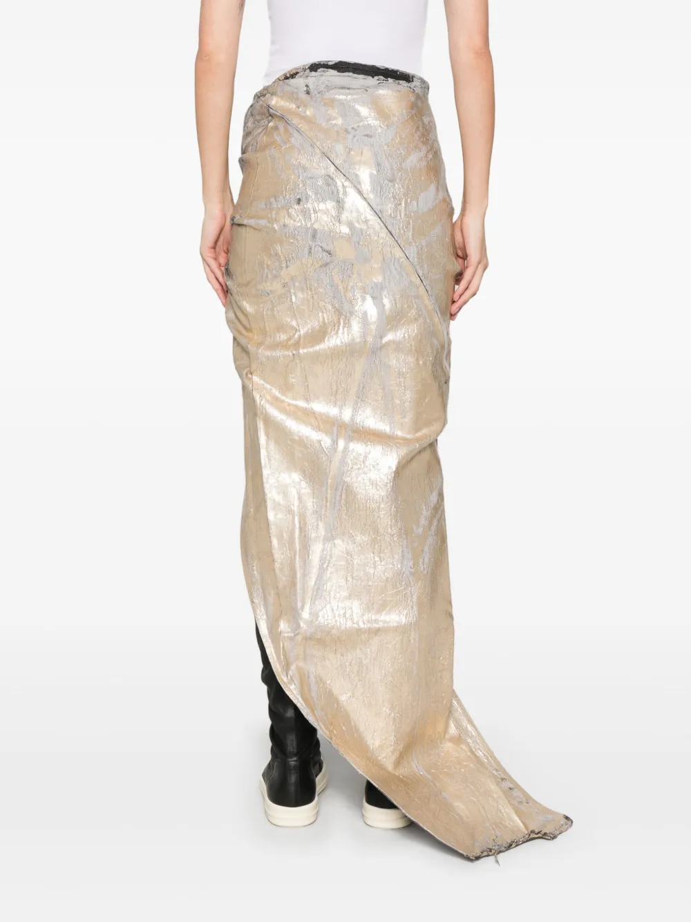 Rick Owens Drkshdw Edfu Maxi Skirt In Gold