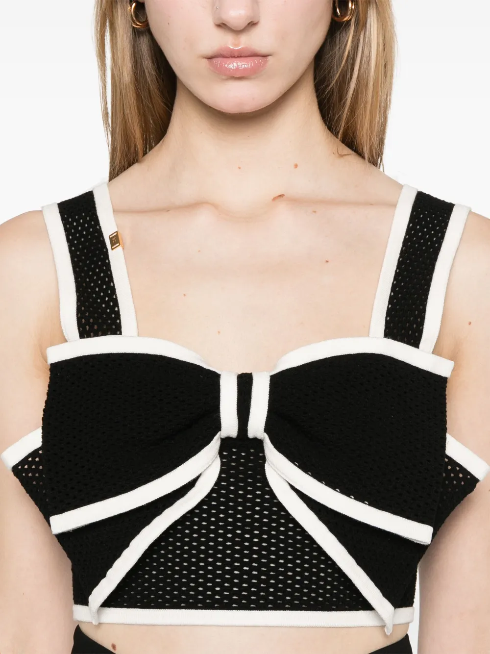 Elisabetta Franchi bow-detailed Crop Top | Black | FARFETCH Elisabetta Franchi bow-detailed Crop Top | Black | FARFETCH