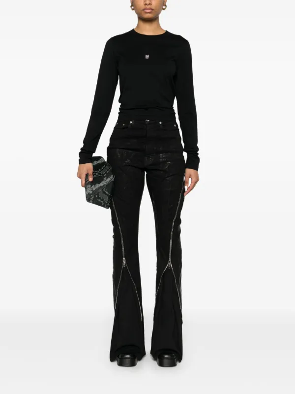 RICK OWENSBolan Banana トラウザーズ ブラックデニム M RICK OWENS - 【25SS】ボラン バナナ コーティング デニム