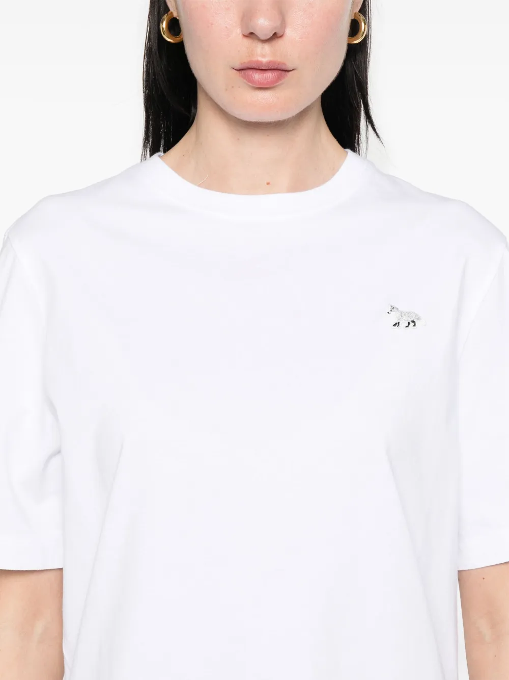 Maison Kitsuné T-shirt met vossenpatches Wit