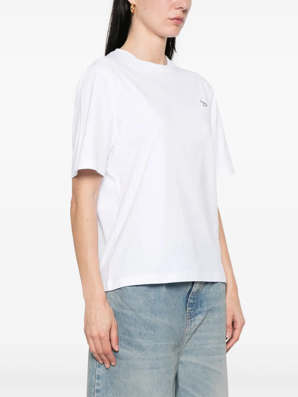 Maison Kitsuné T-shirt met vossenpatches Wit