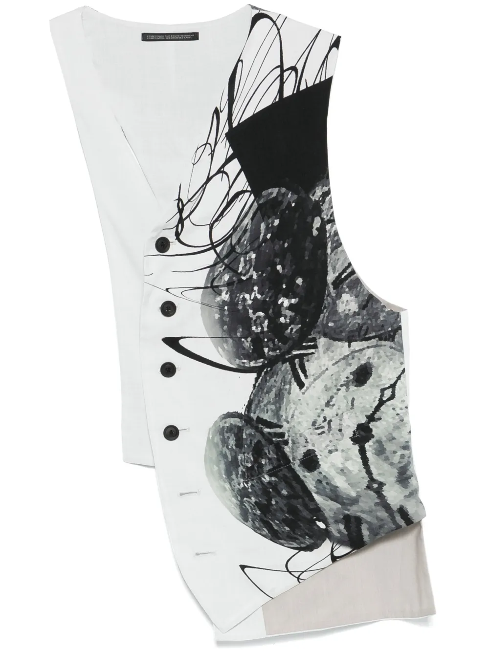Yohji Yamamoto asymmetric waistcoat | Grey | Image 1