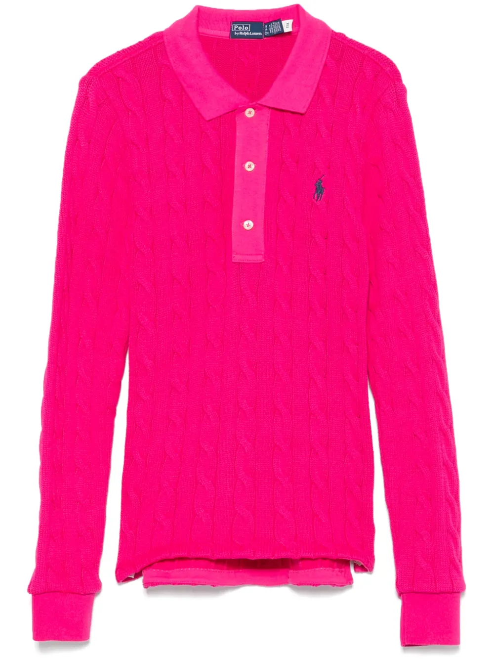 Polo Ralph Lauren cable-knit polo top | Pink | Image 1