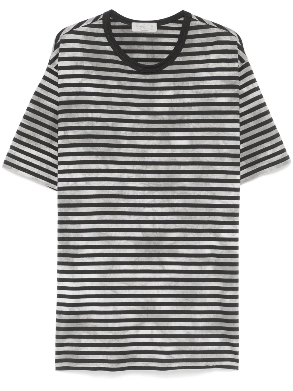 Yohji Yamamoto playera con motivo de rayas | negro | Image 1