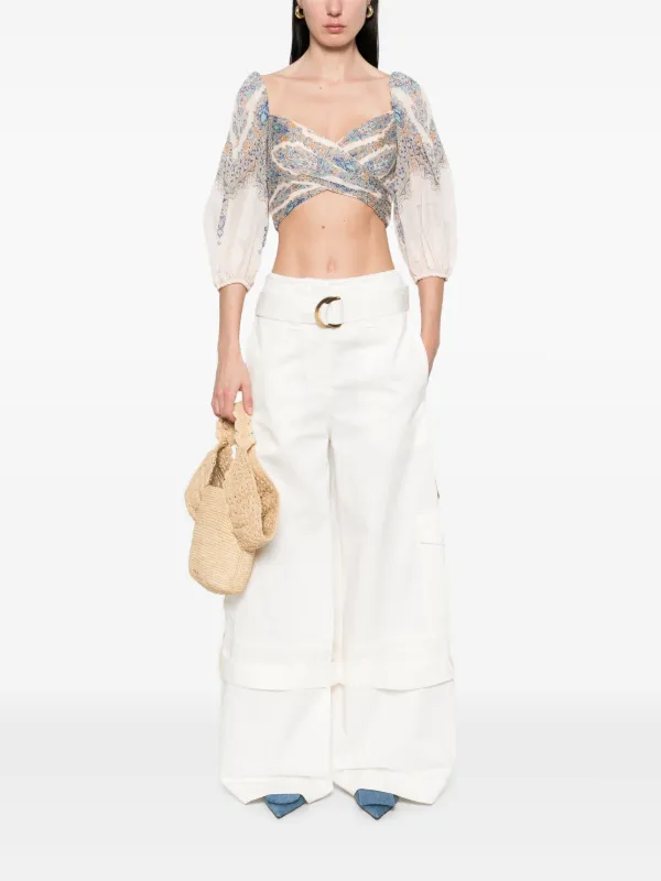 ZIMMERMANN Illuminate Cargo Pants | White | FARFETCH
