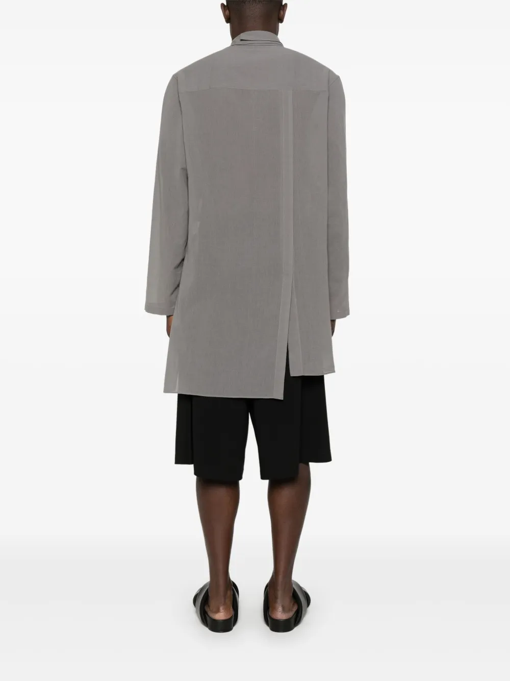 Shop Yohji Yamamoto Semi-sheer Shirt In Grey