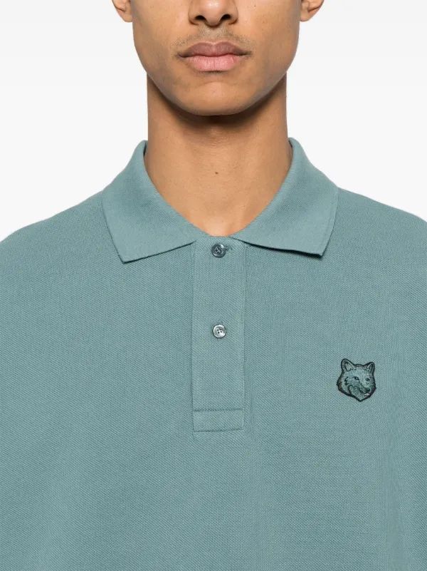 Maison Kitsuné Bold Fox Head-patch Polo Shirt | Blue | FARFETCH RO