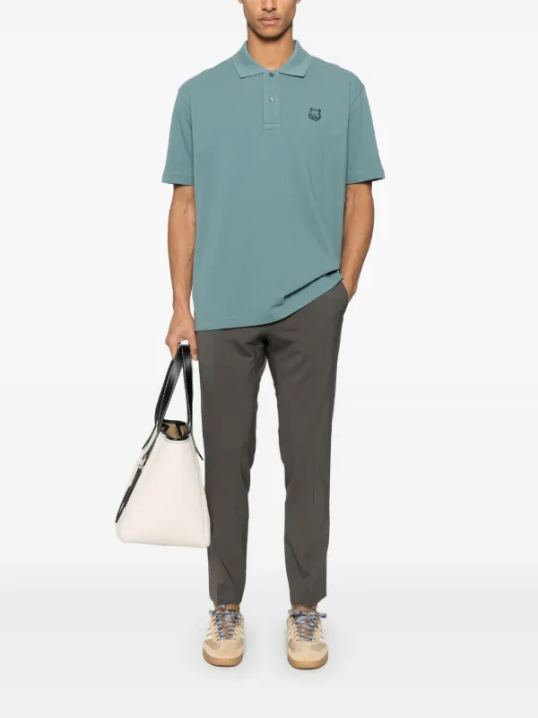 Maison Kitsuné Bold Fox Head-patch Polo Shirt | Blue | FARFETCH RO