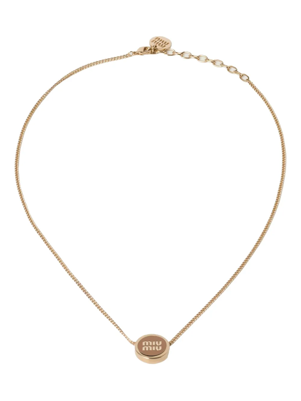 Miu Miu Halskette mit Logo-Anhänger | Gold | Image 1