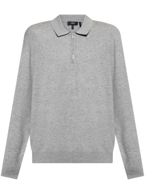 Theory quarter-pip polo sweater