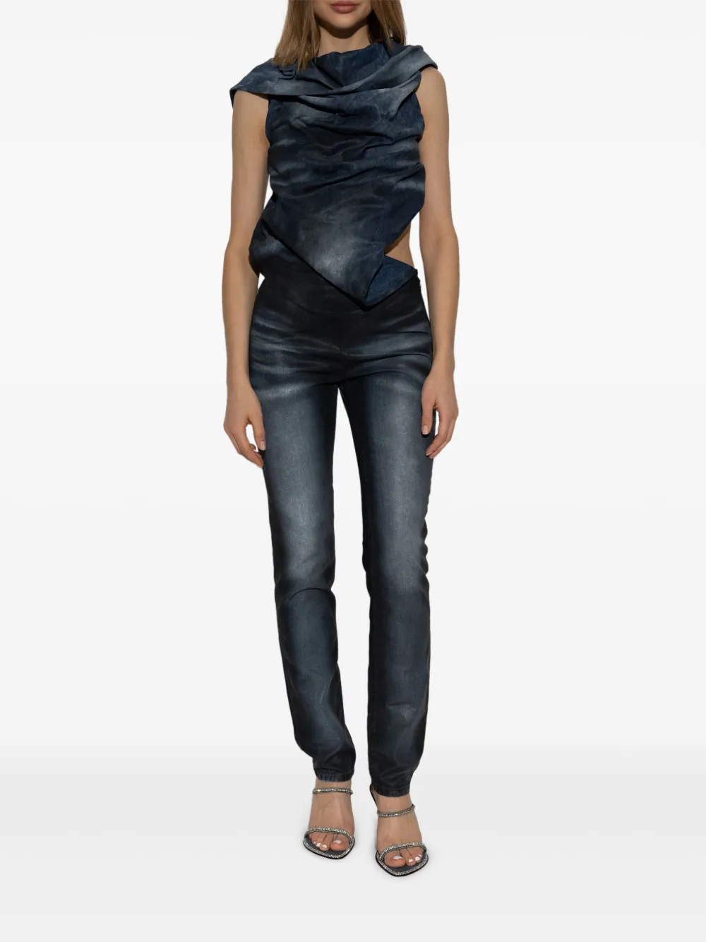 Diesel Asymmetrisch jumpsuit Blauw