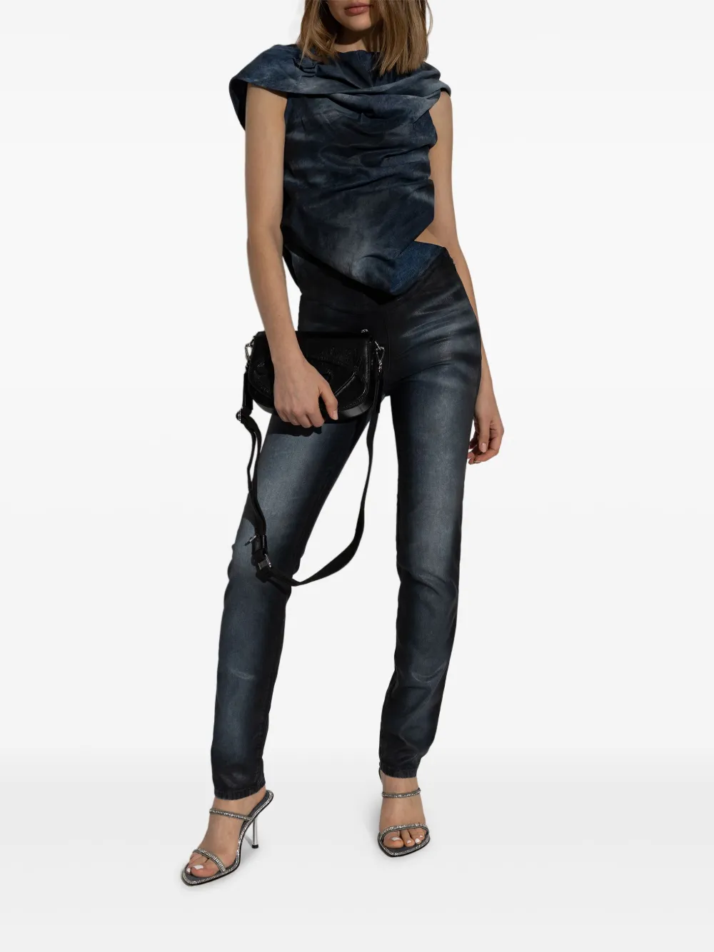 Diesel asymmetric-design jumpsuit - Blauw