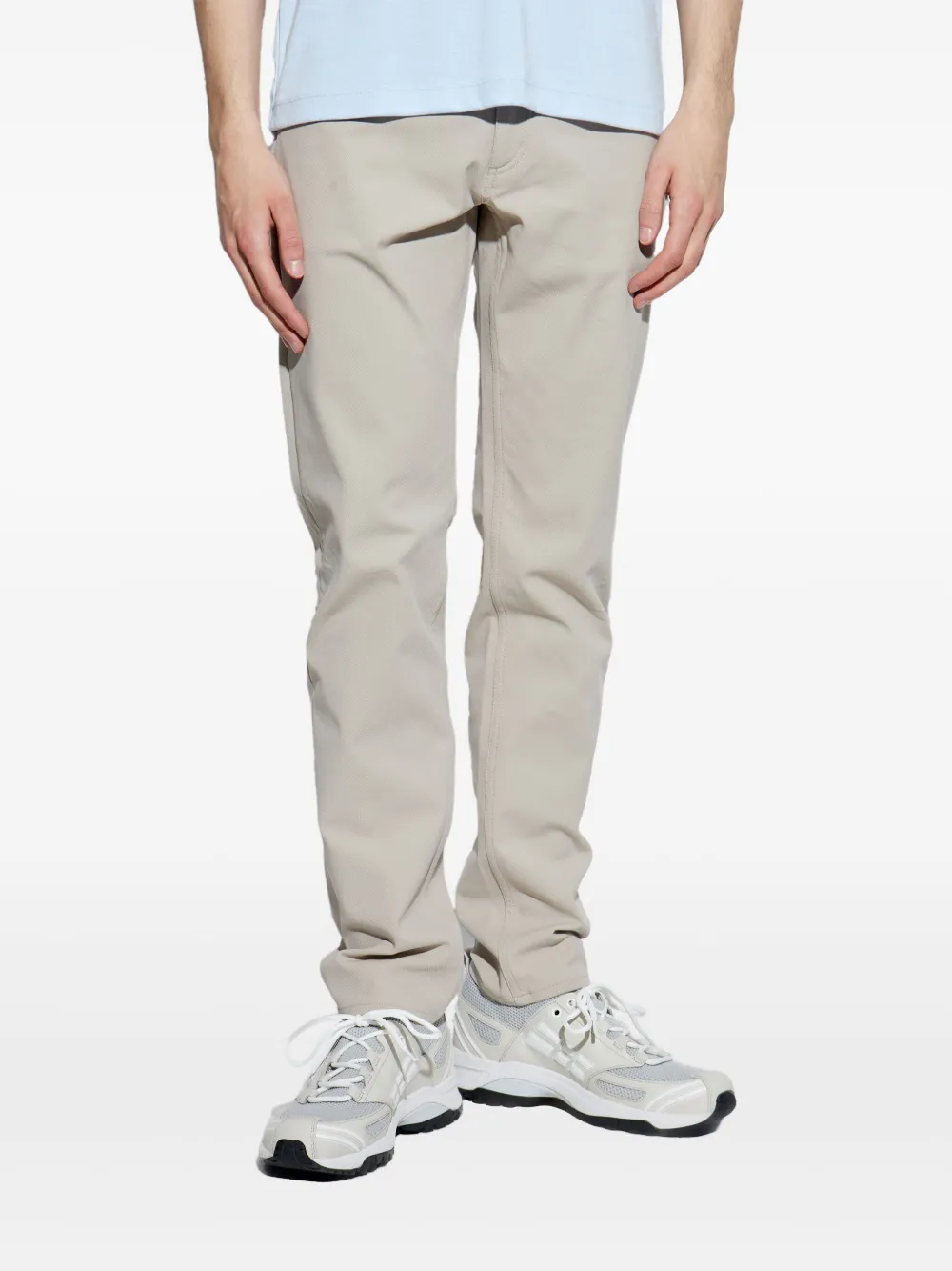 Theory Broek met toelopende pijpen Beige