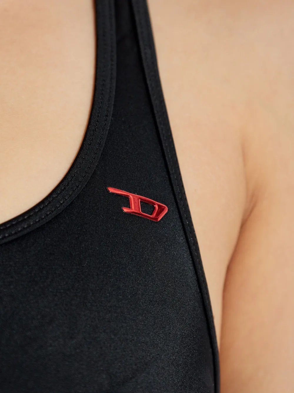 Diesel Bralette met logoprint Zwart