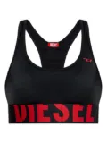 Diesel logo-print bralette - Black