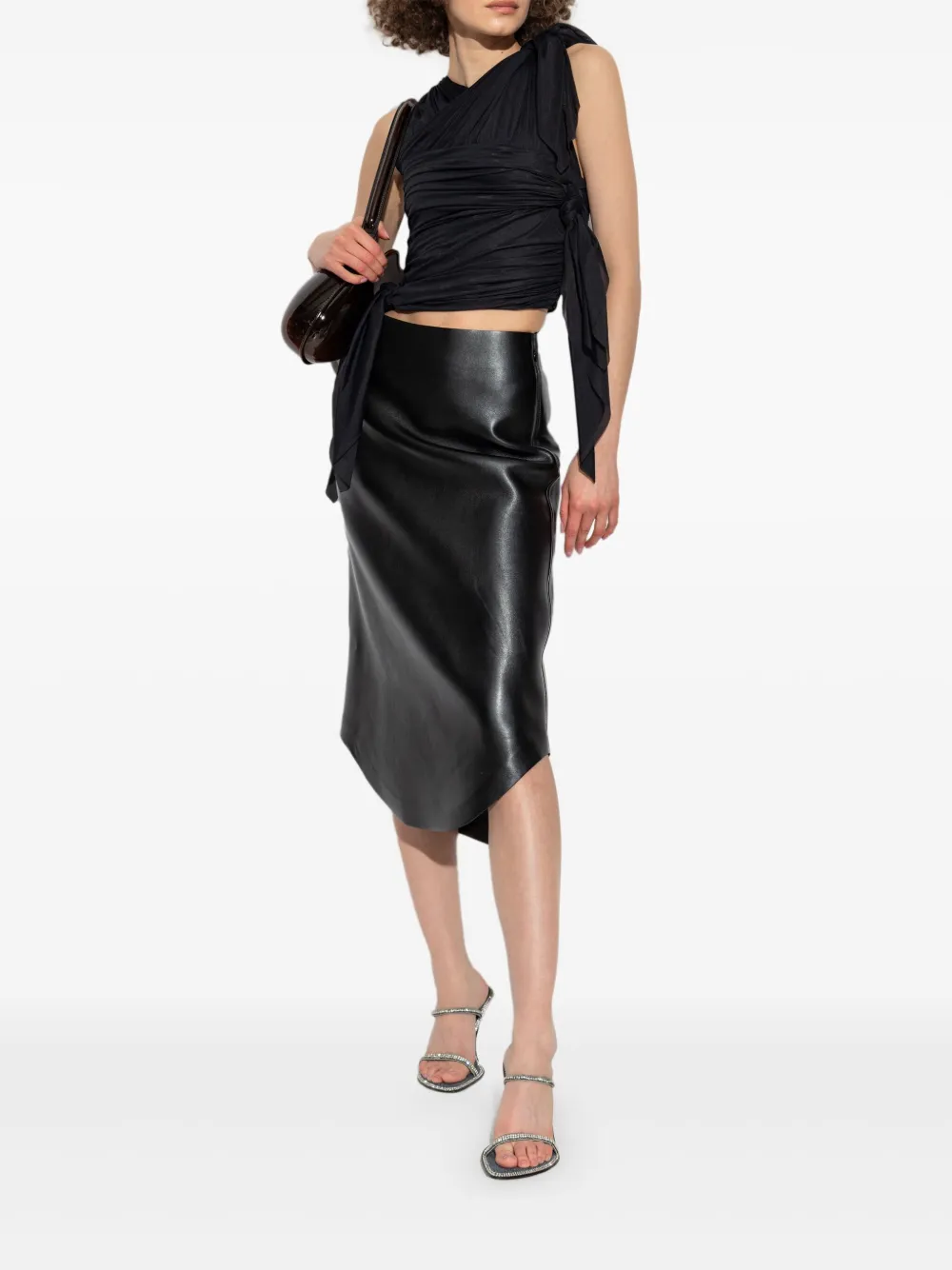 Diesel O-Lux midi skirt - Zwart