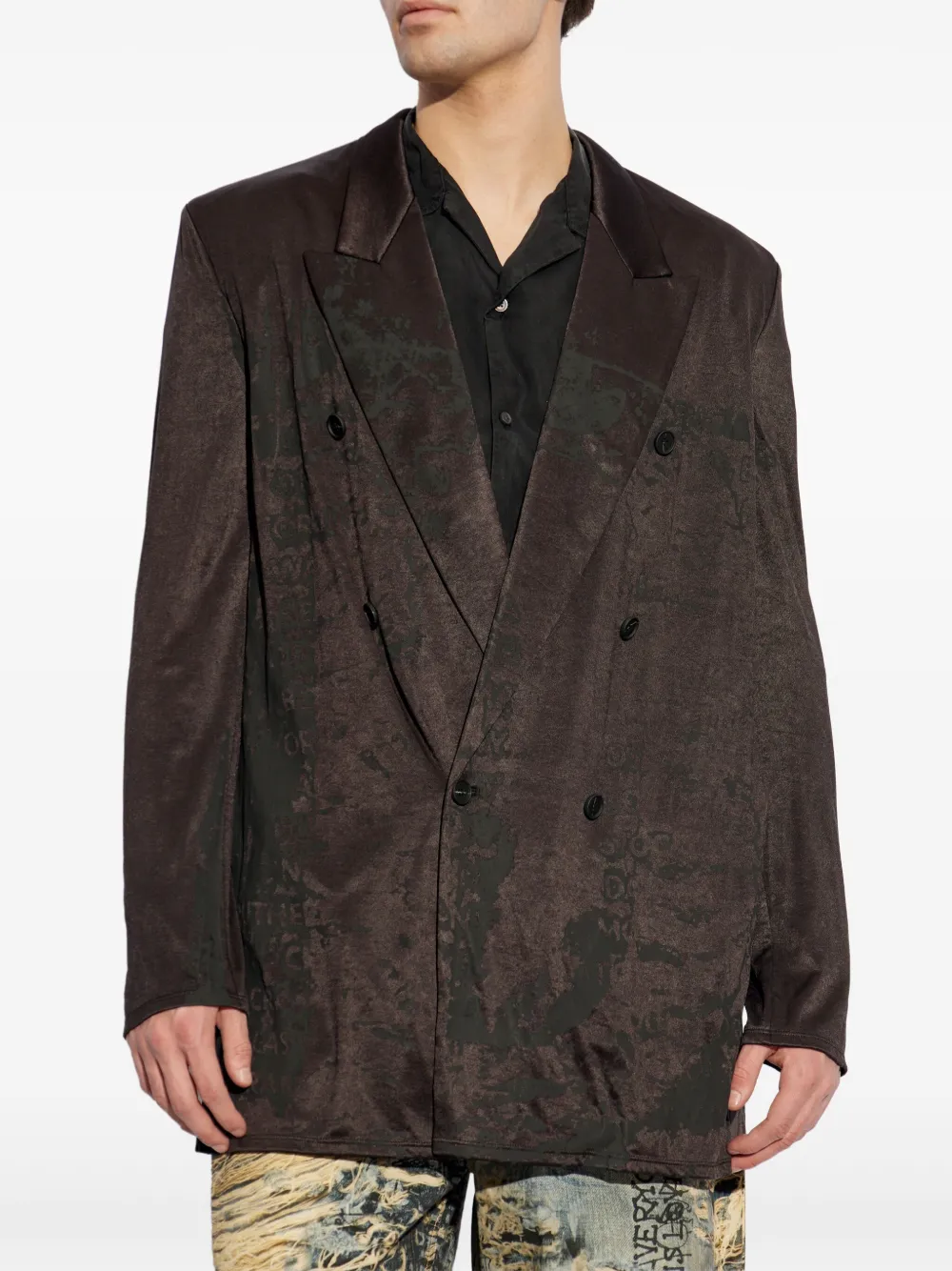 Diesel Blazer met dubbele rij knopen Bruin