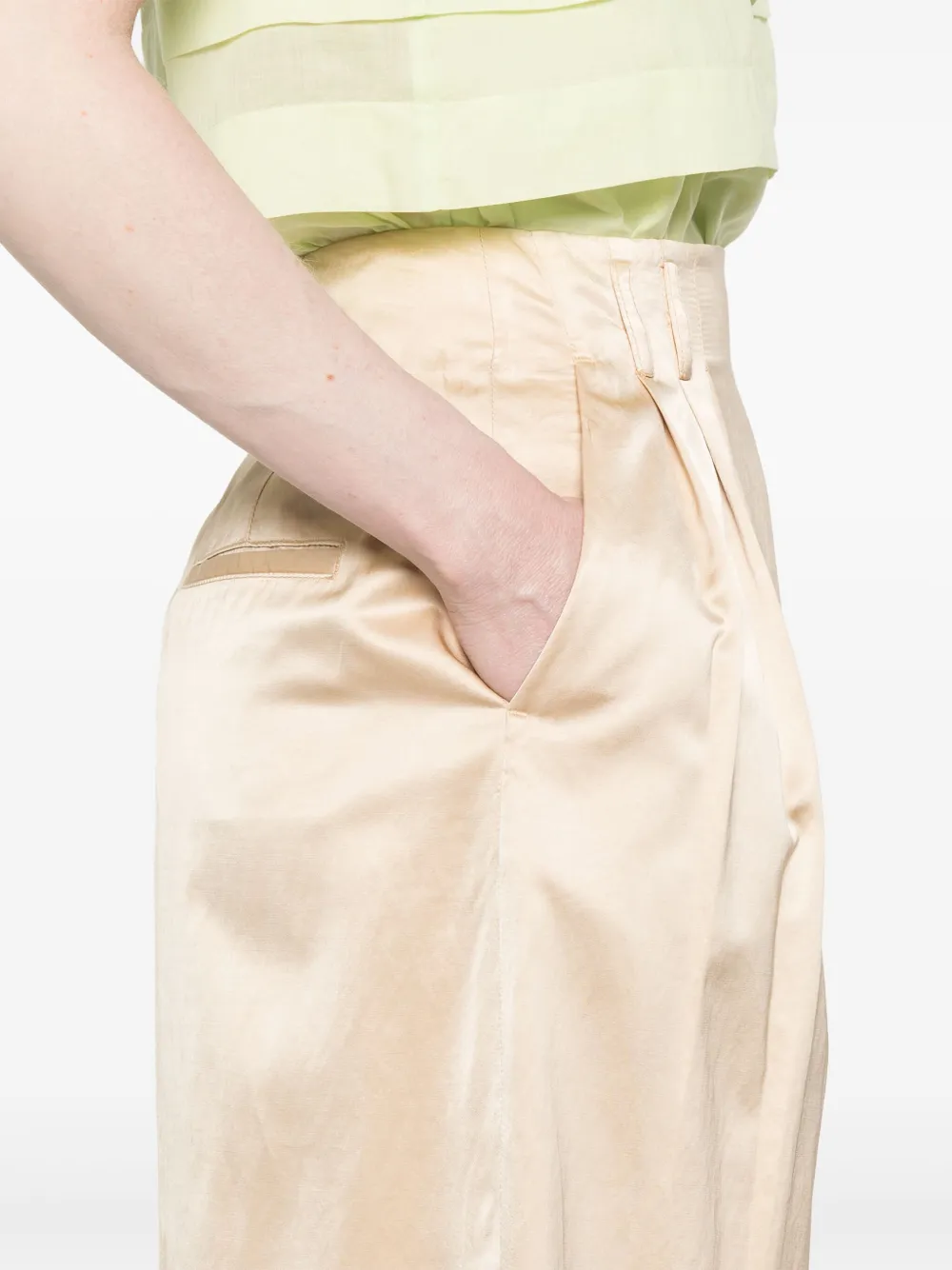 Peserico Satijnen midi-rok Beige