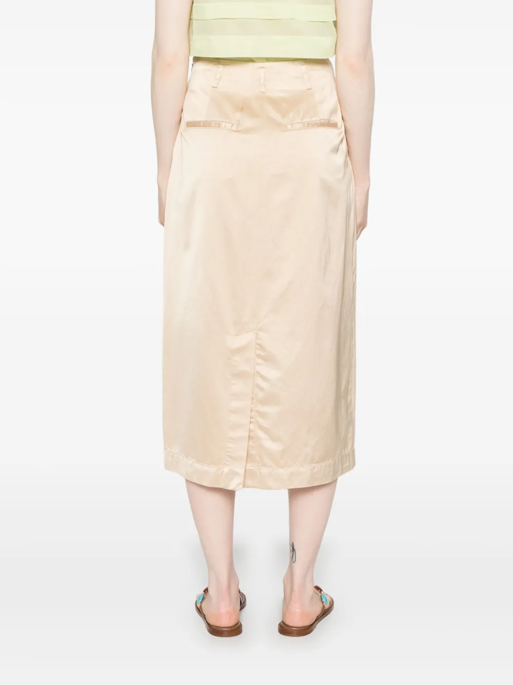 Peserico Satijnen midi-rok Beige