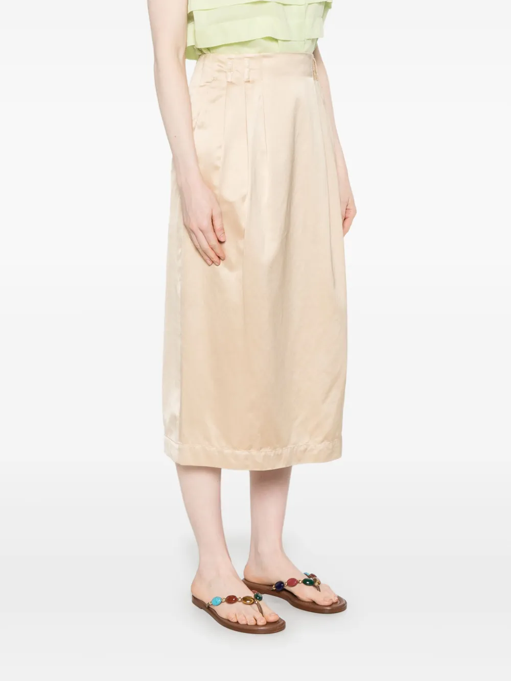 Peserico Satijnen midi-rok Beige