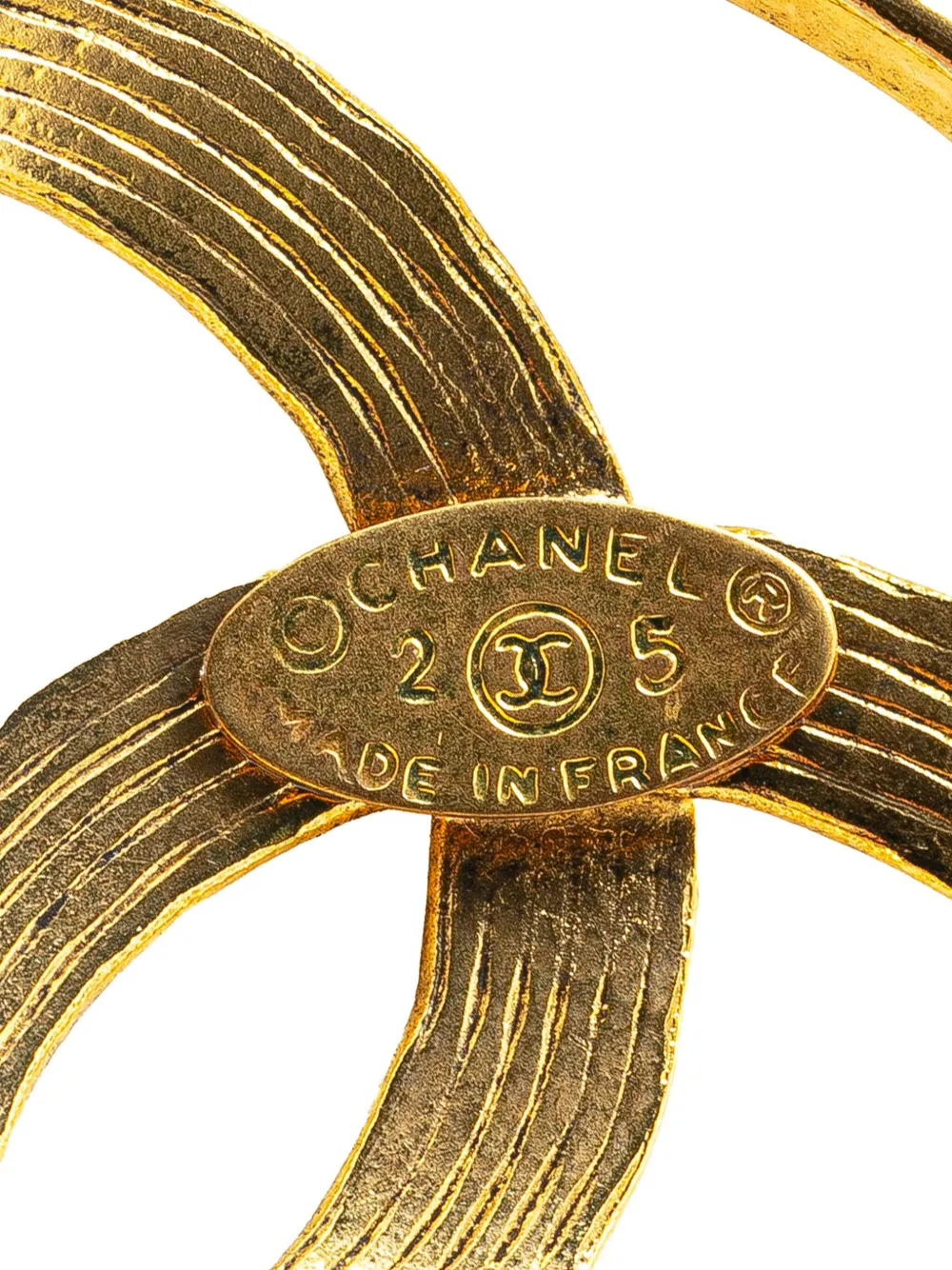 CHANEL Pre-Owned 1900s vergulde halsketting met ronde CD-logo hanger - Goud