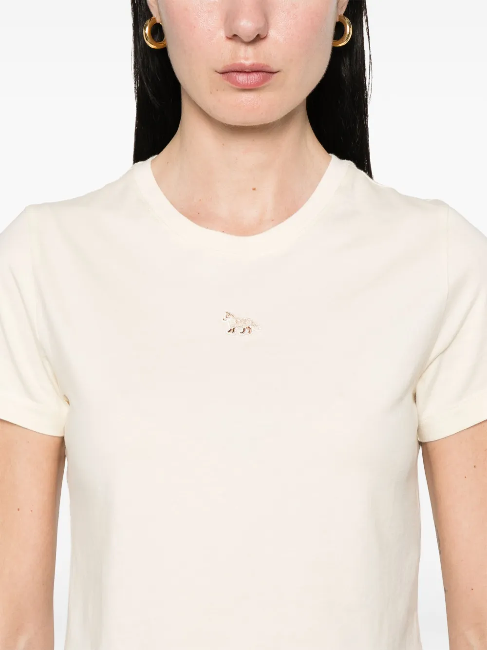 Shop Maison Kitsuné Baby Fox-patch T-shirt In Neutrals