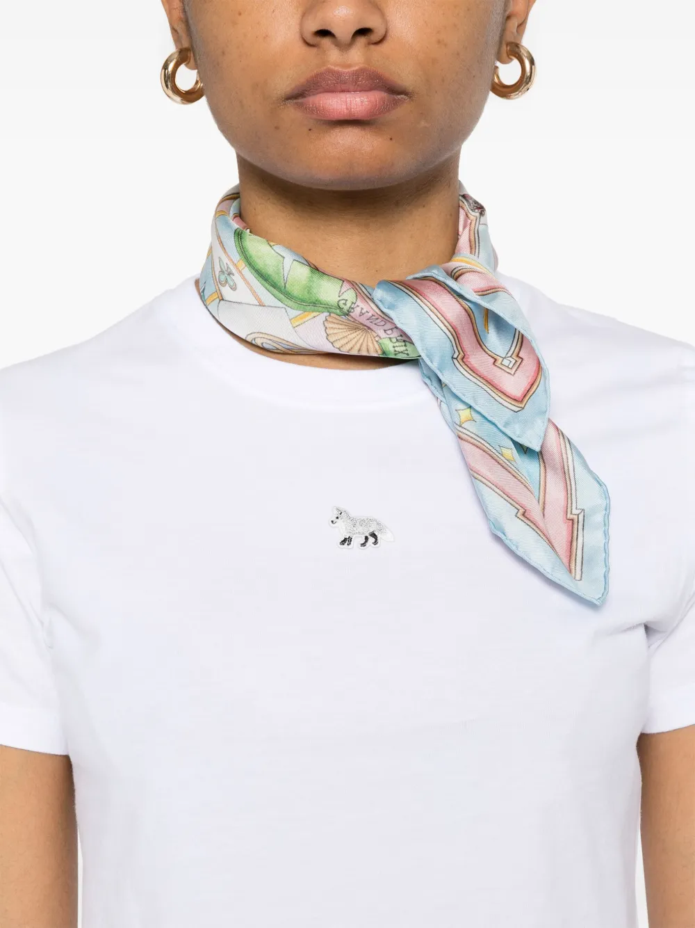 Maison Kitsuné T-shirt met Baby Fox-patch Wit