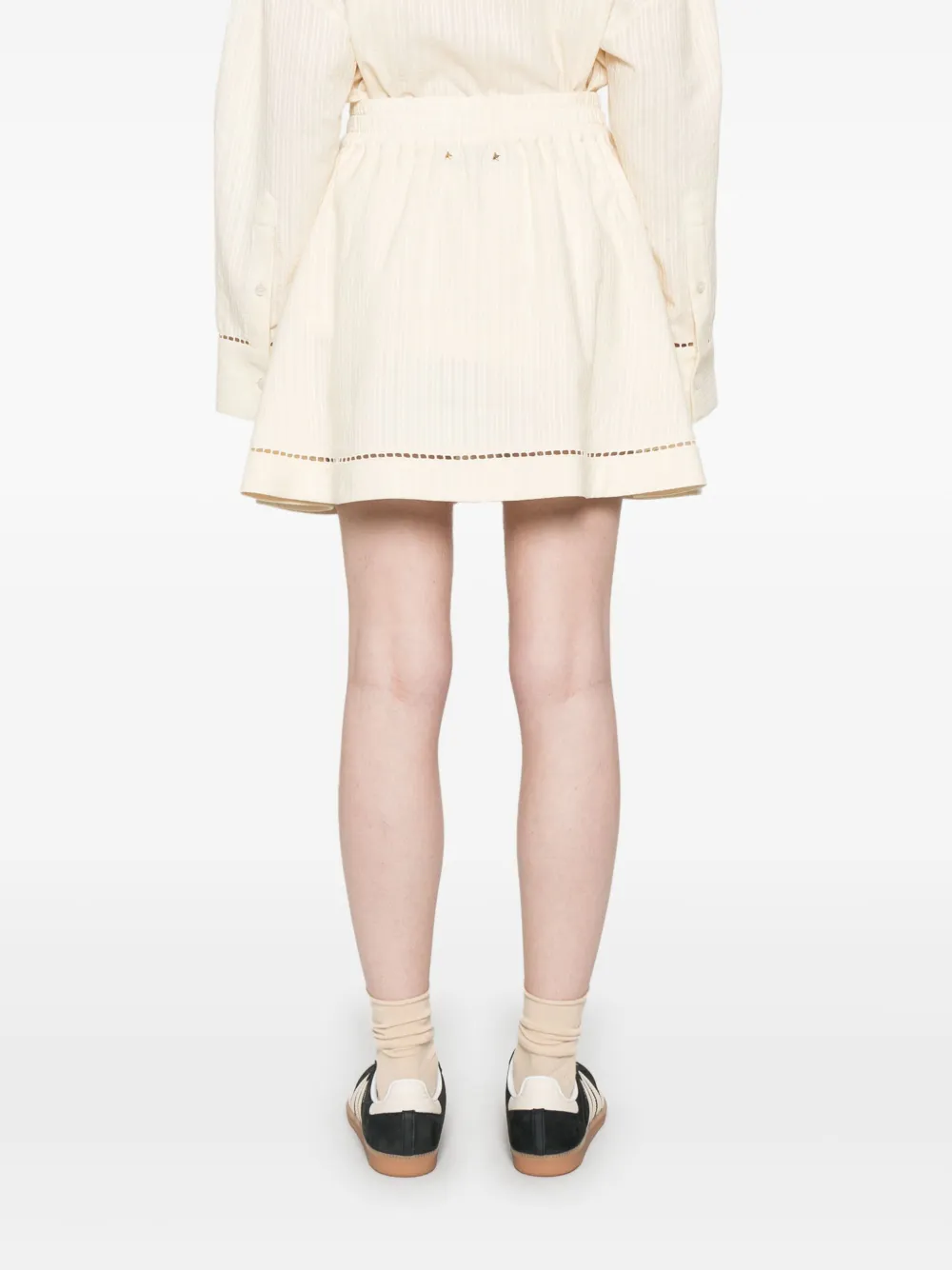 Shop Golden Goose Flared Mini Skirt In Neutrals