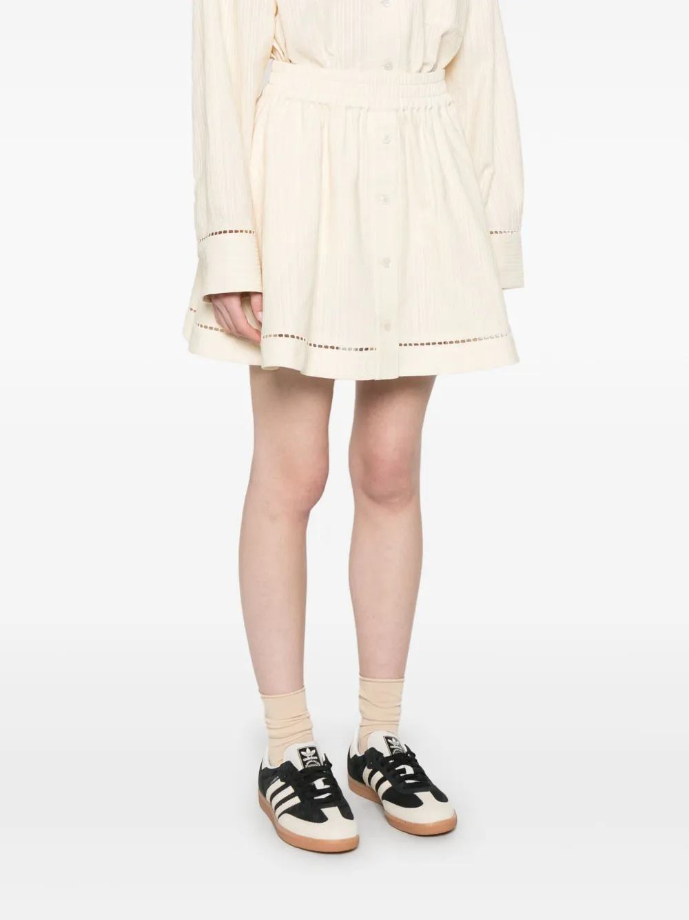 Shop Golden Goose Flared Mini Skirt In Neutrals