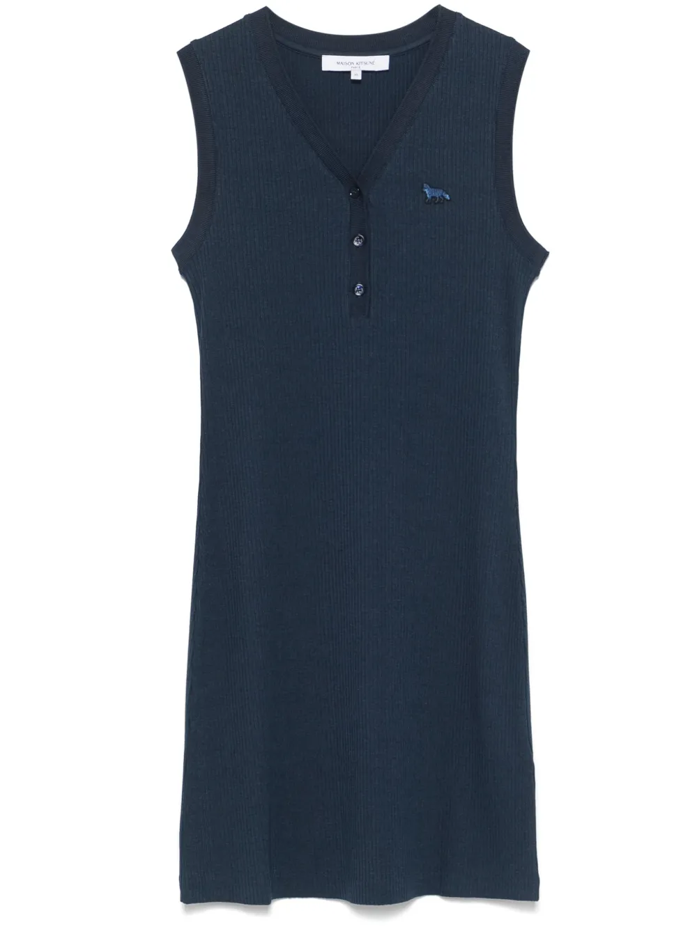 Maison Kitsuné Mini jurk met Baby Fox-patch Blauw