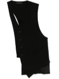 Yohji Yamamoto asymmetric waistcoat - Black