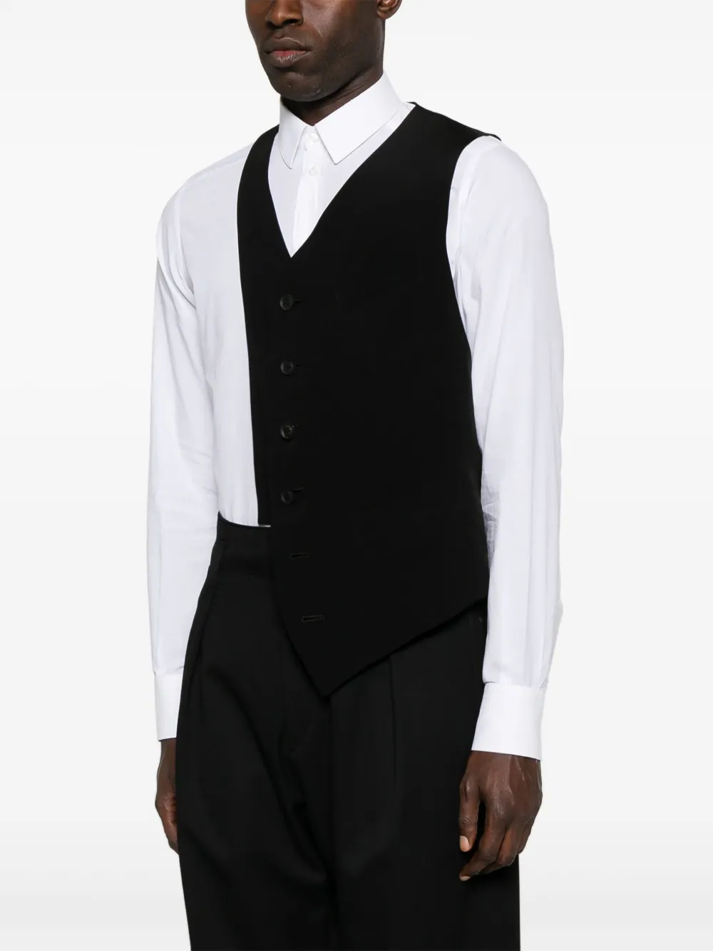 Yohji Yamamoto Asymmetrisch gilet Zwart