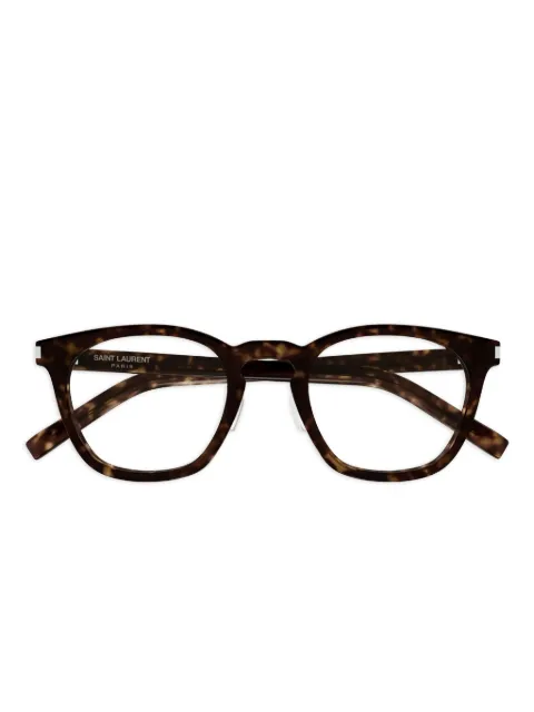Saint Laurent Eyewear tortoiseshell-pattern rectangle-frame glasses