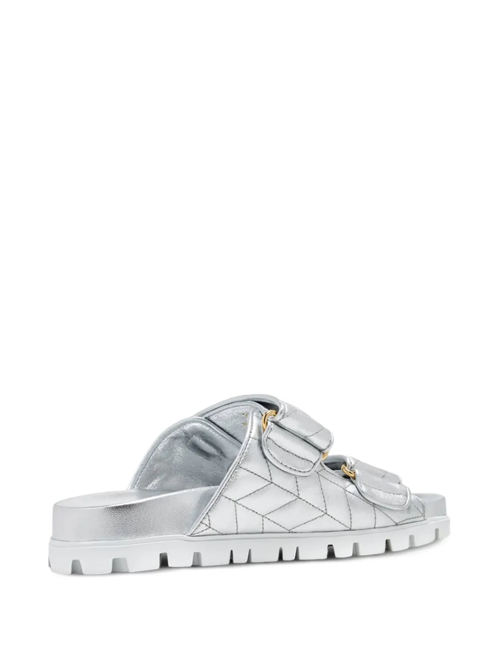 Miu Sandalen met matelassé-effect Zilver