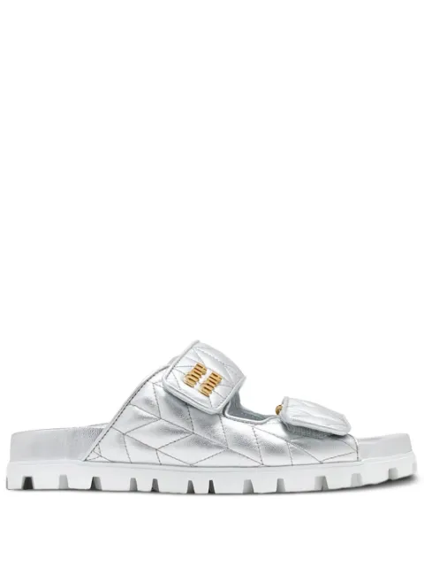 Miu Miu matelassé-effect sandals